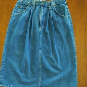 No Label, gently used, blue denim skirt